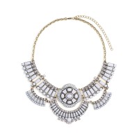 Ritz Rhapsody White Stone Art Deco Necklace